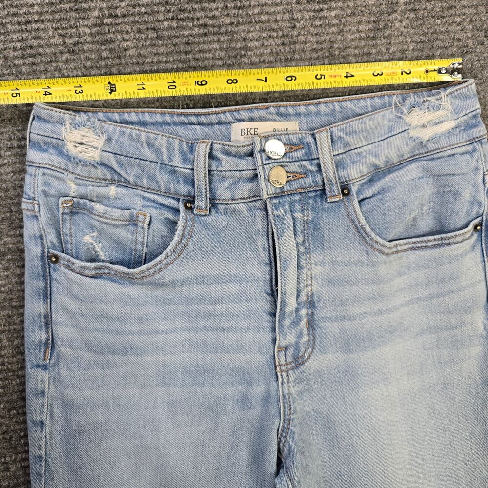 BKE Billie Jeans Womens 28x32 Light Wash High Rise Bootcut Distressed - Picture 7 of 8